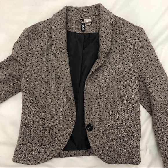 H&M Jackets & Blazers - HM polka dot crop fitted blazer 2
